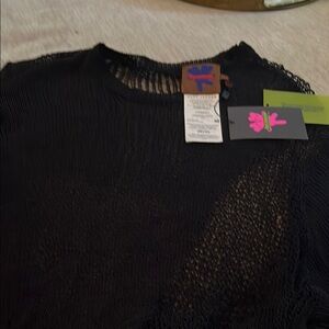 Marc Jacob’s Long Sleeve Crewneck Mesh Distressed Top